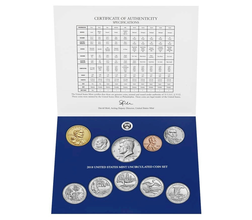 2018 USA Uncirculated P&D Coin Set (Light wear)