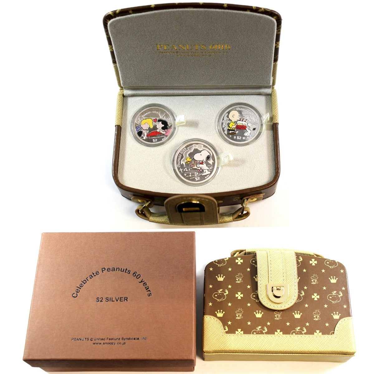 2010 Niue Peanuts $2 60th Anniversary 3-coin Proof Silver Set (No Tax) Includes COAs