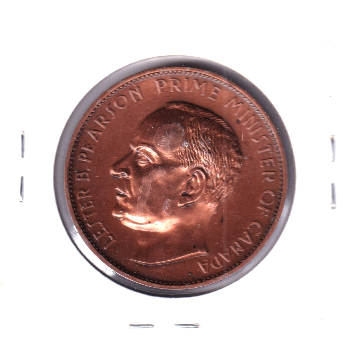 1867-1967 Canada's Own Flag/Centennial Enamelled Medallion (Bronze Colour) Impaired