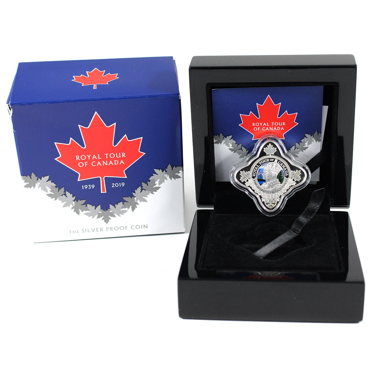 2019 Niue $1 1939 Royal Tour of Canada 1oz .999 Silver in Case (Light Toning)