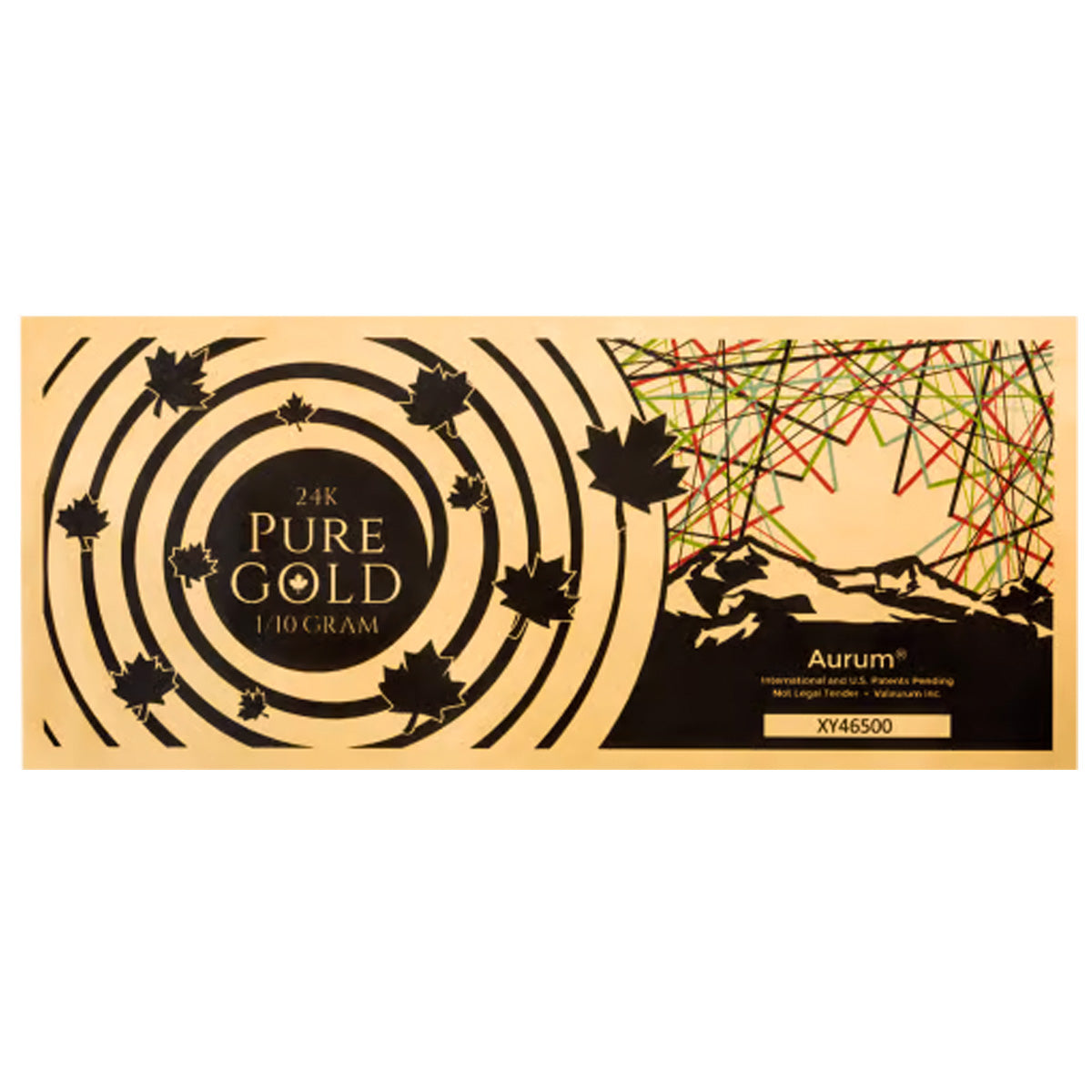 Maple Leaf Aurum 1/10g 24K .999 Gold Wafer Note (No Tax)
