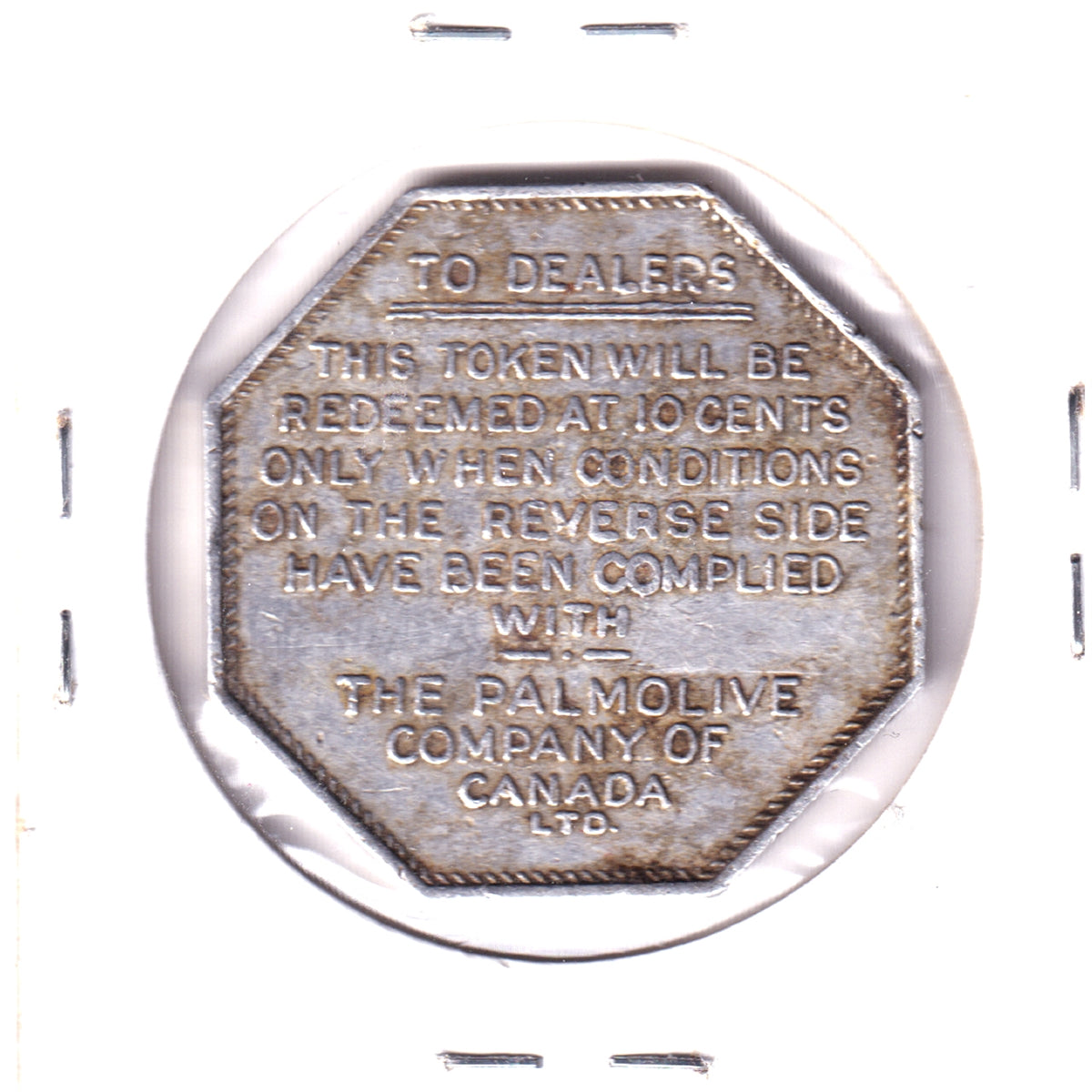 Palmolive Soap Buy One, Get One Free Octagonal Token