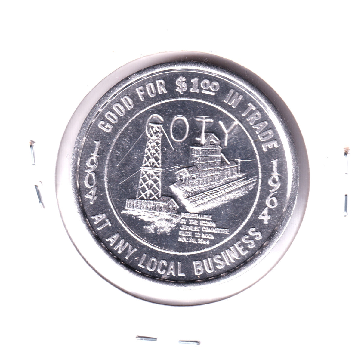Oxbow, Saskatchewan, 1964 60th Anniversary Trade Dollar Token (Spots)
