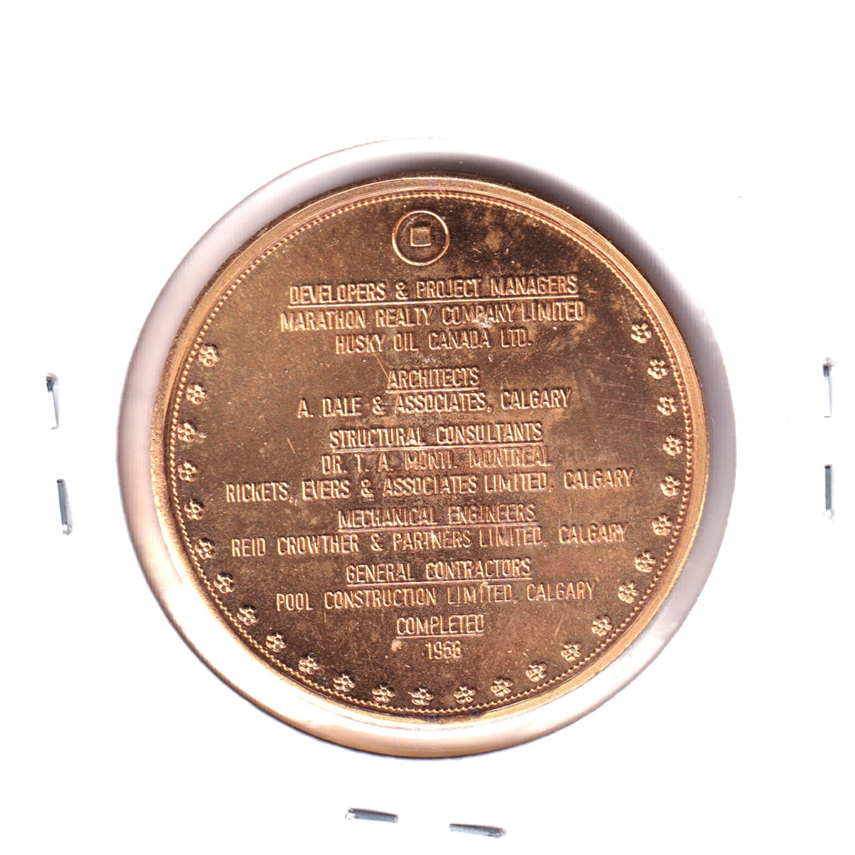 1968 Husky Tower (Calgary Tower) Medallion