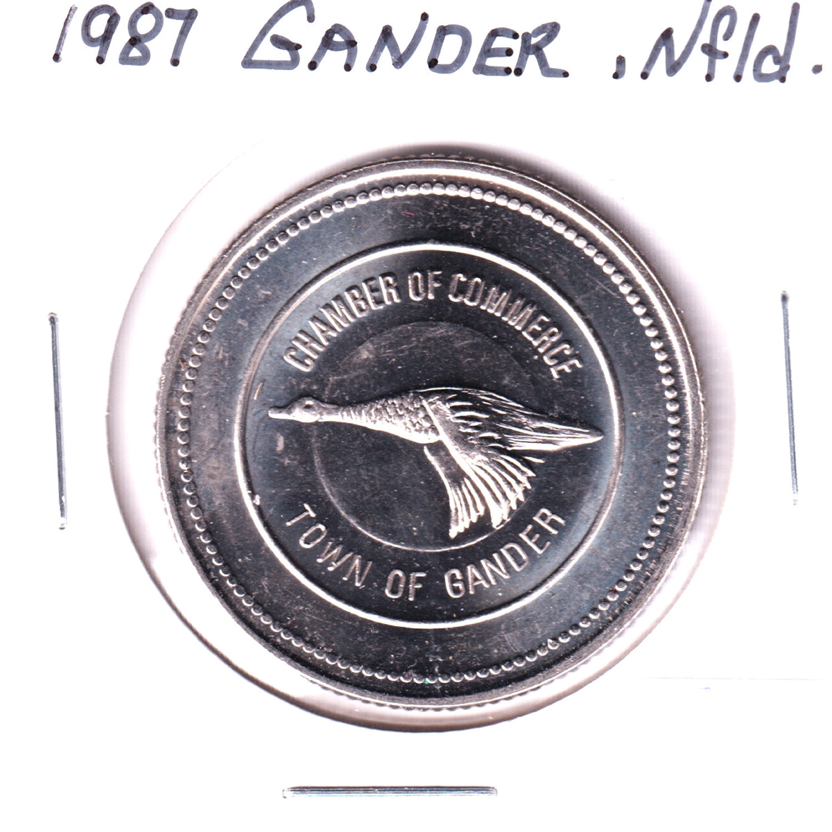 1987 Gander, Newfoundland, Aviation Dollar Trade Token: WWII Hurricane Fighter