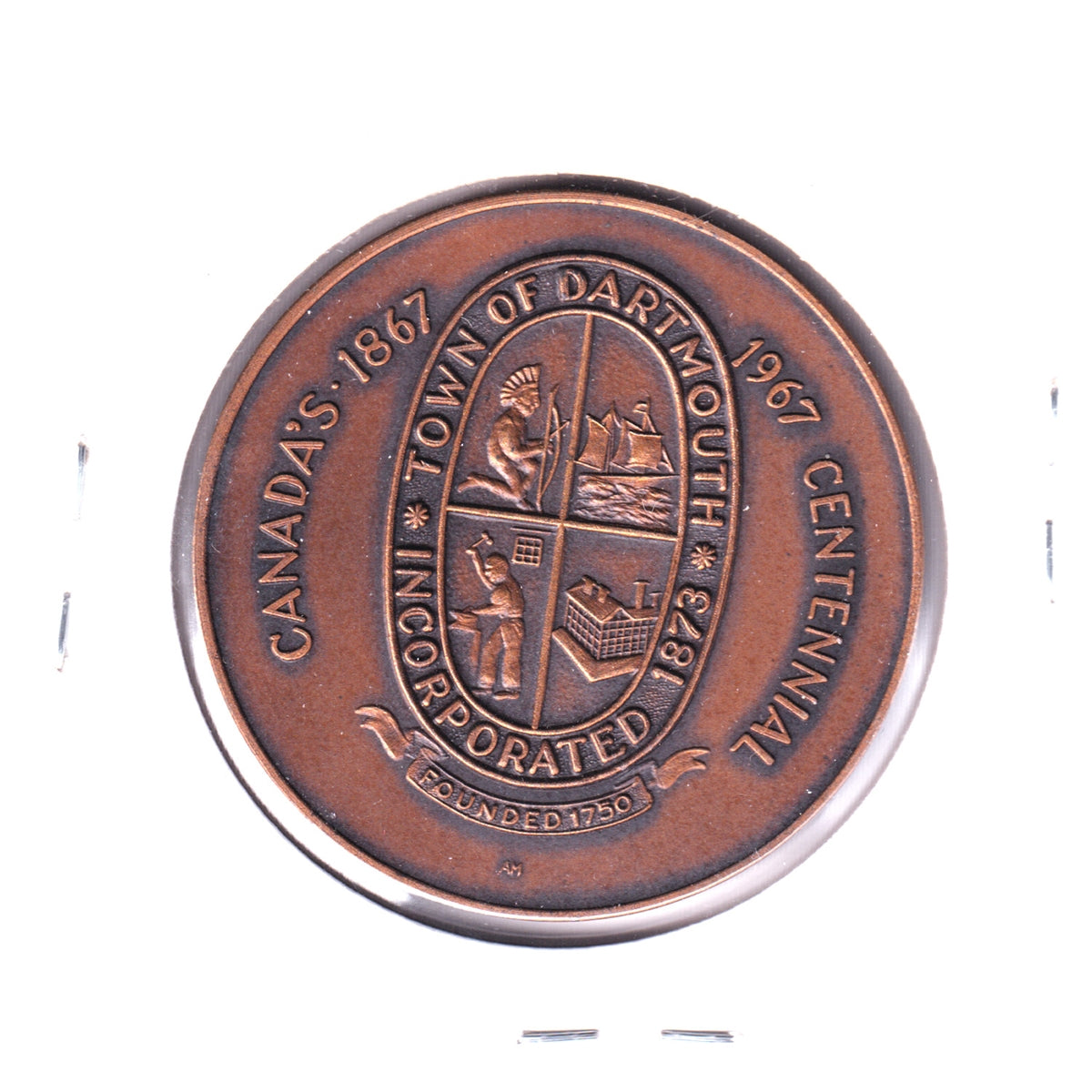 1967 Dartmouth Museum Society (Nova Scotia) Canada's Centennial Medallion