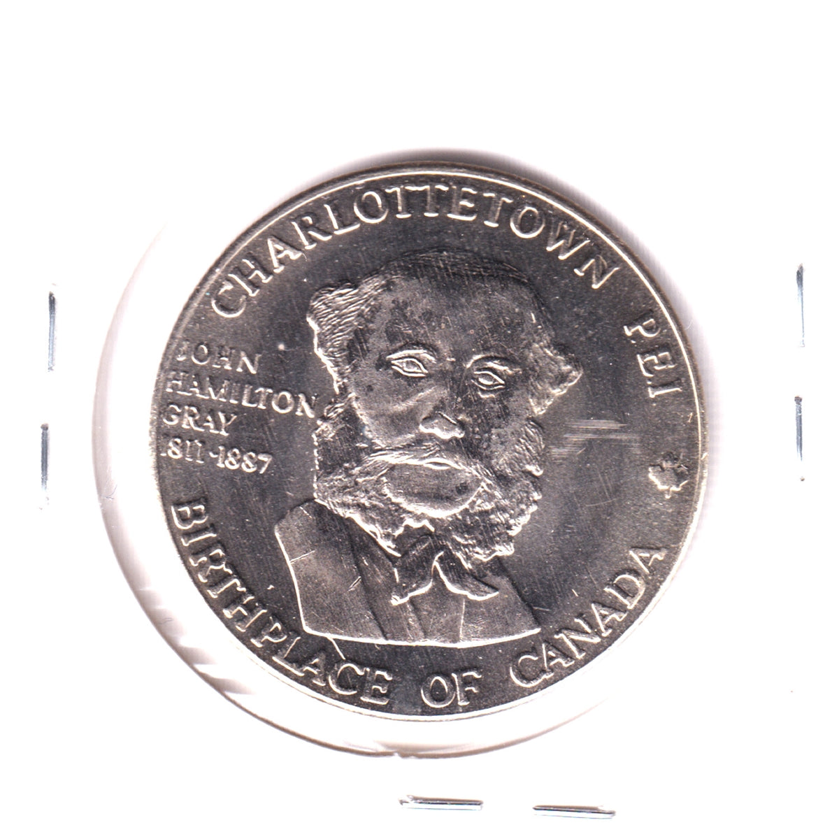 1981 Charlottetown, PEI, Fathers of Confederation Trade Dollar Token: John H. Gray