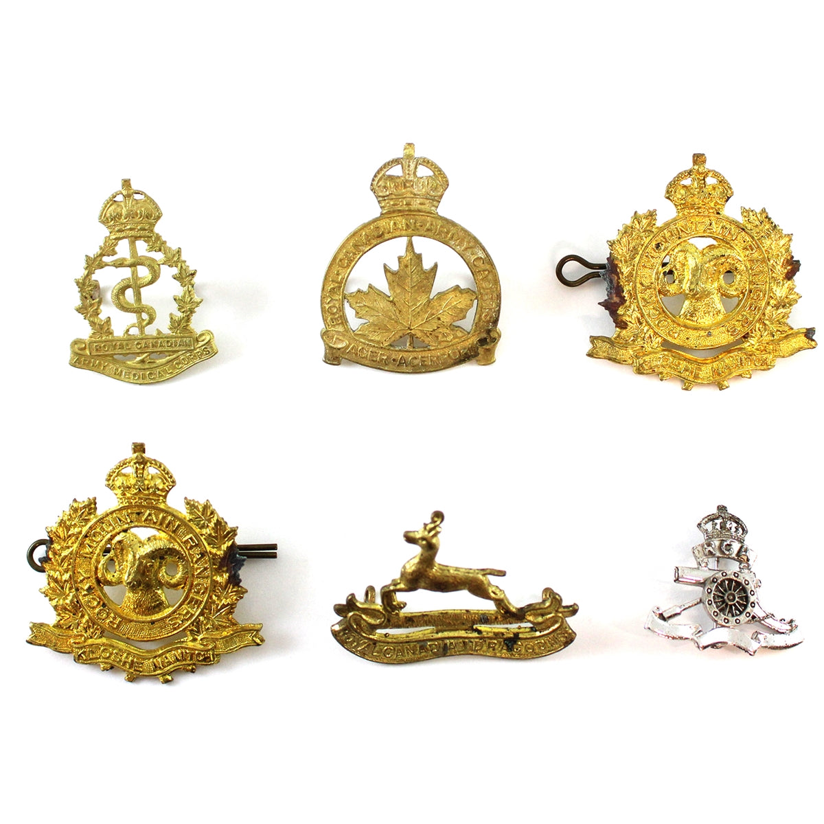 Lot of 6x Canada Military/Cadets Badges, etc., 6Pcs (Corrosion, 1x Duplicate)