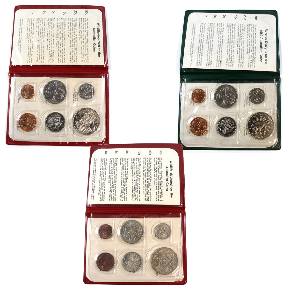 Group Lot of 1971-1983 Australia Decimal Sets. 3Pcs (plastic is rippling)