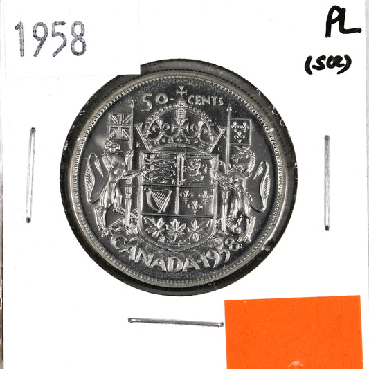 1958 Canada 50-cents Proof Like (Scratched or impaired)