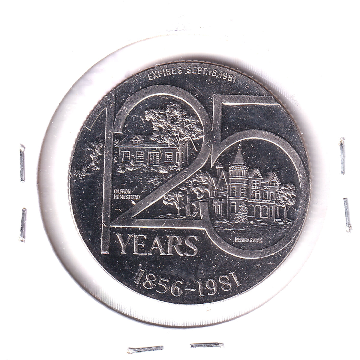 1981 Paris, Ontario, 125 Years Commemorative Dollar: Forks of the Grand