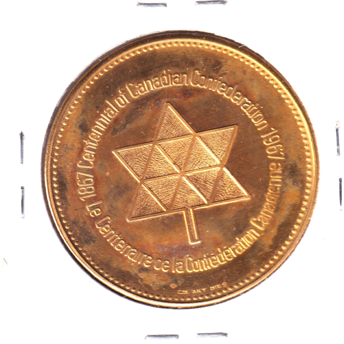 1967 Canada Centennial Victoria & Elizabeth II Gold-plated Medallion
