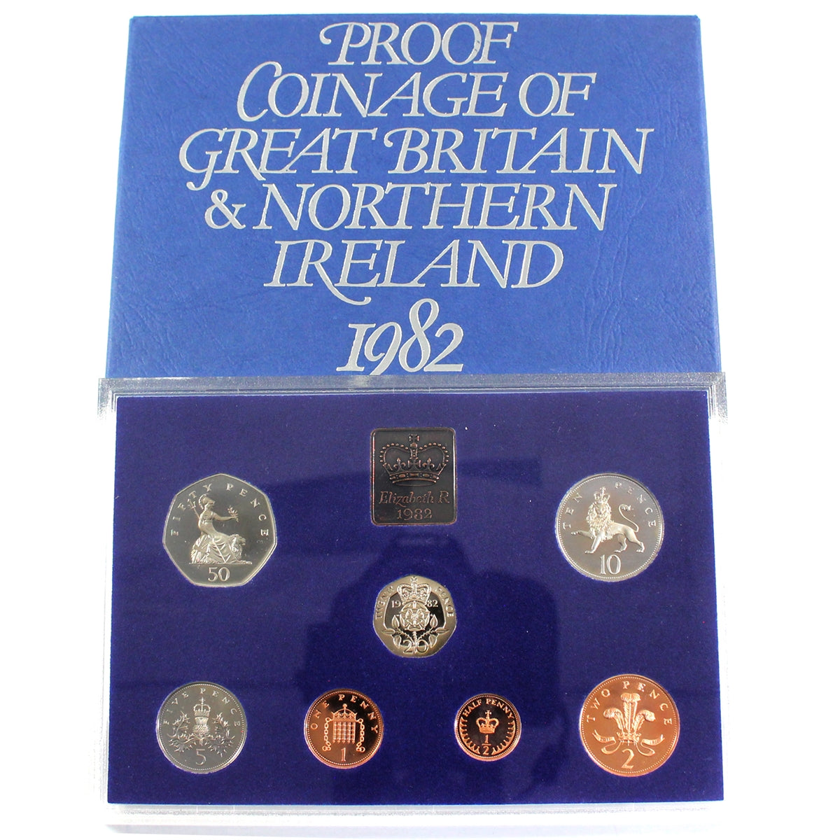 1982 Great Britain & Northern Ireland 7-coin Proof Set (Toned)