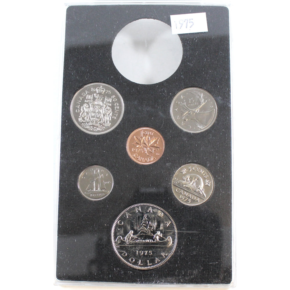 1975 Canada 6-coin Specimen Set Broken from Double Dollar Set (Case scuffed)