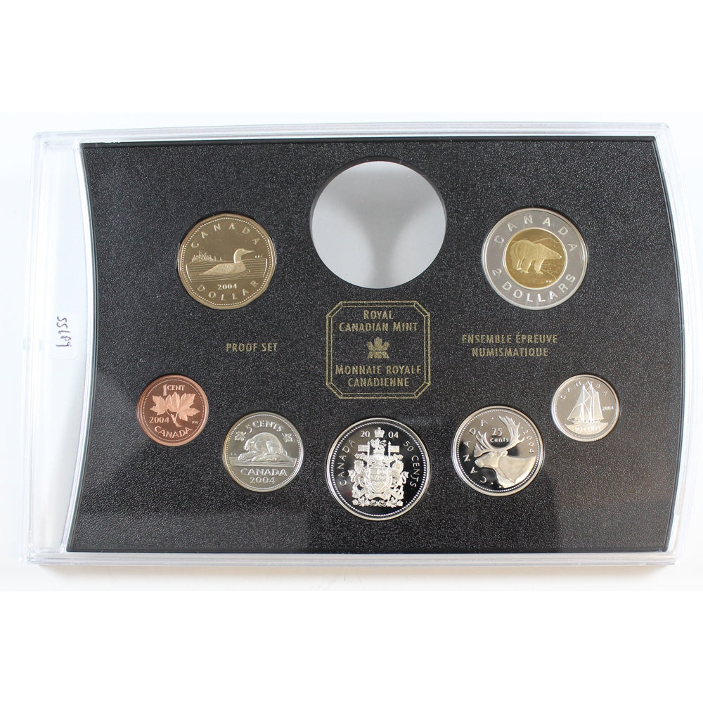 2004 Silver Frosted Proof Canada 7-coin Sets - from the RCM Proof Double Dollar Set (Lightly Toned)