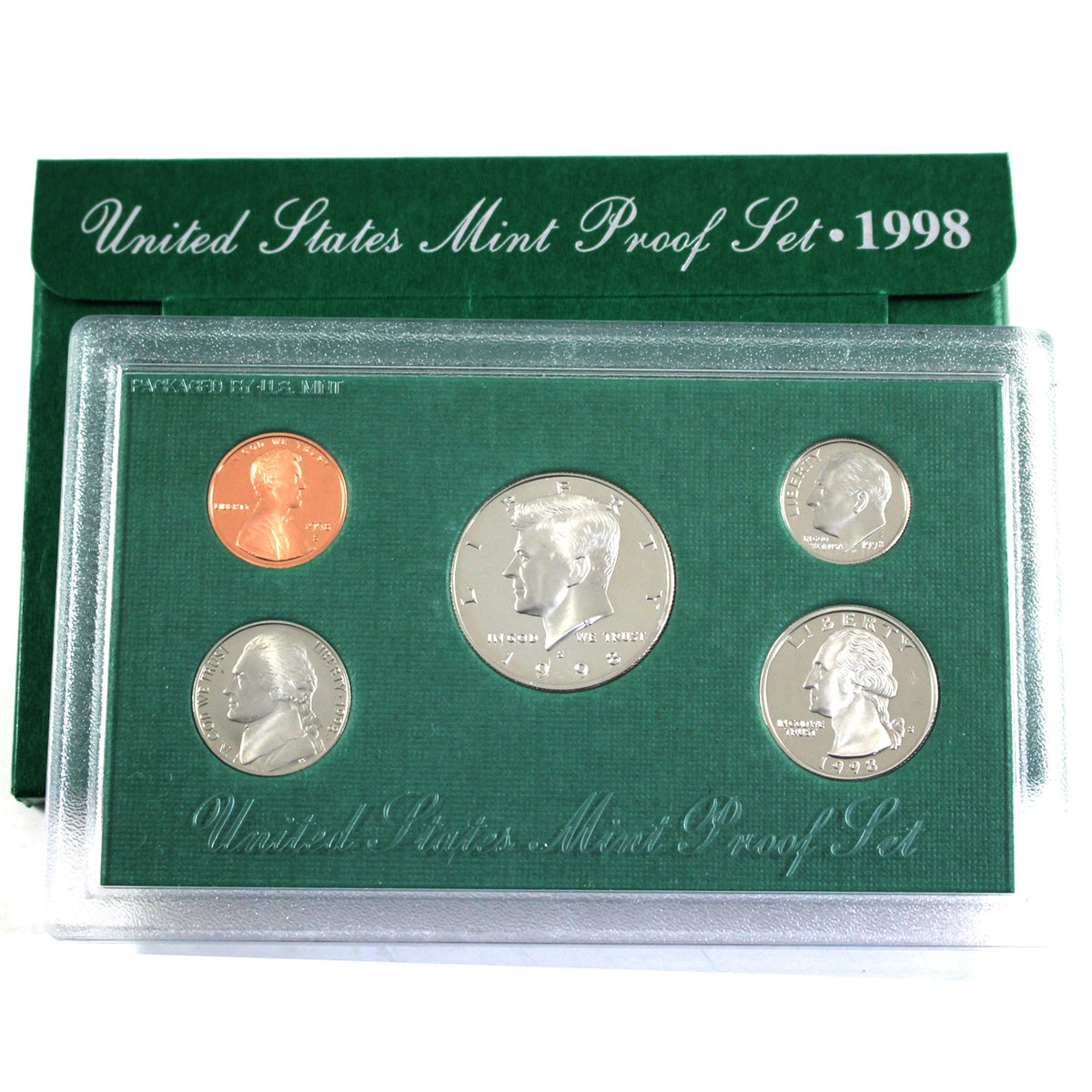 1998 S USA Proof Set in Original Envelope (Light toning, light wear on sleeve)