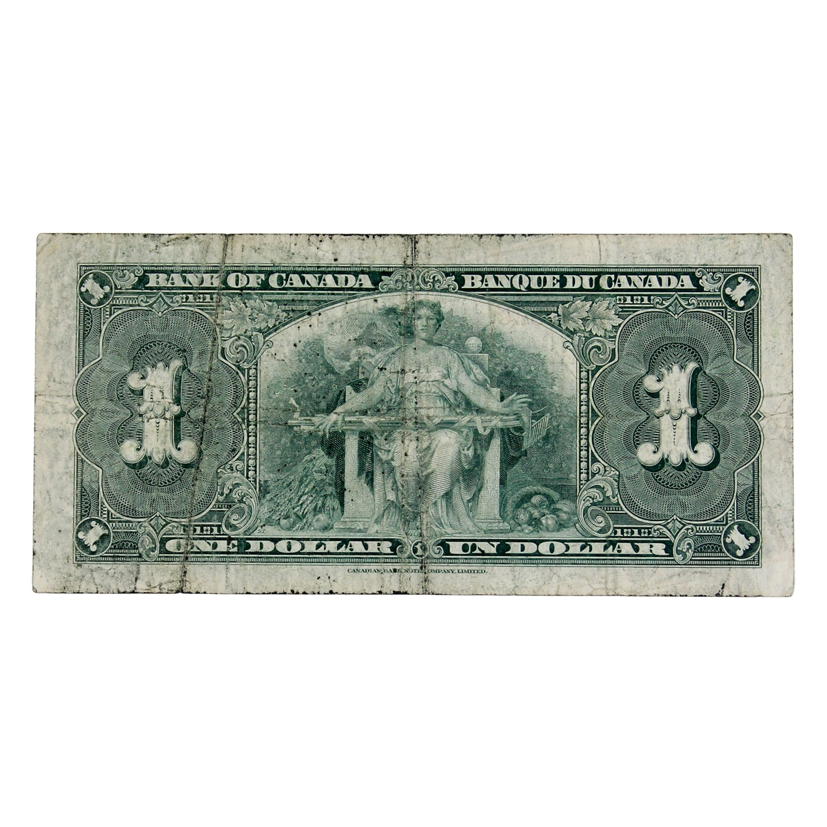 BC-21d 1937 Canada $1 Note, Coyne-Towers, Fine (F12) Tears, holes, or damaged