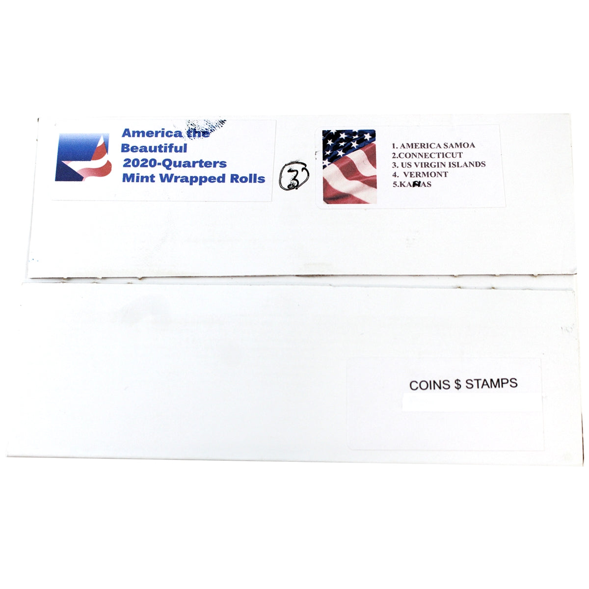 Set of 3x 2020 PDS USA National Parks Quarters - Salt River Bay Rolls of 40Pcs in Box