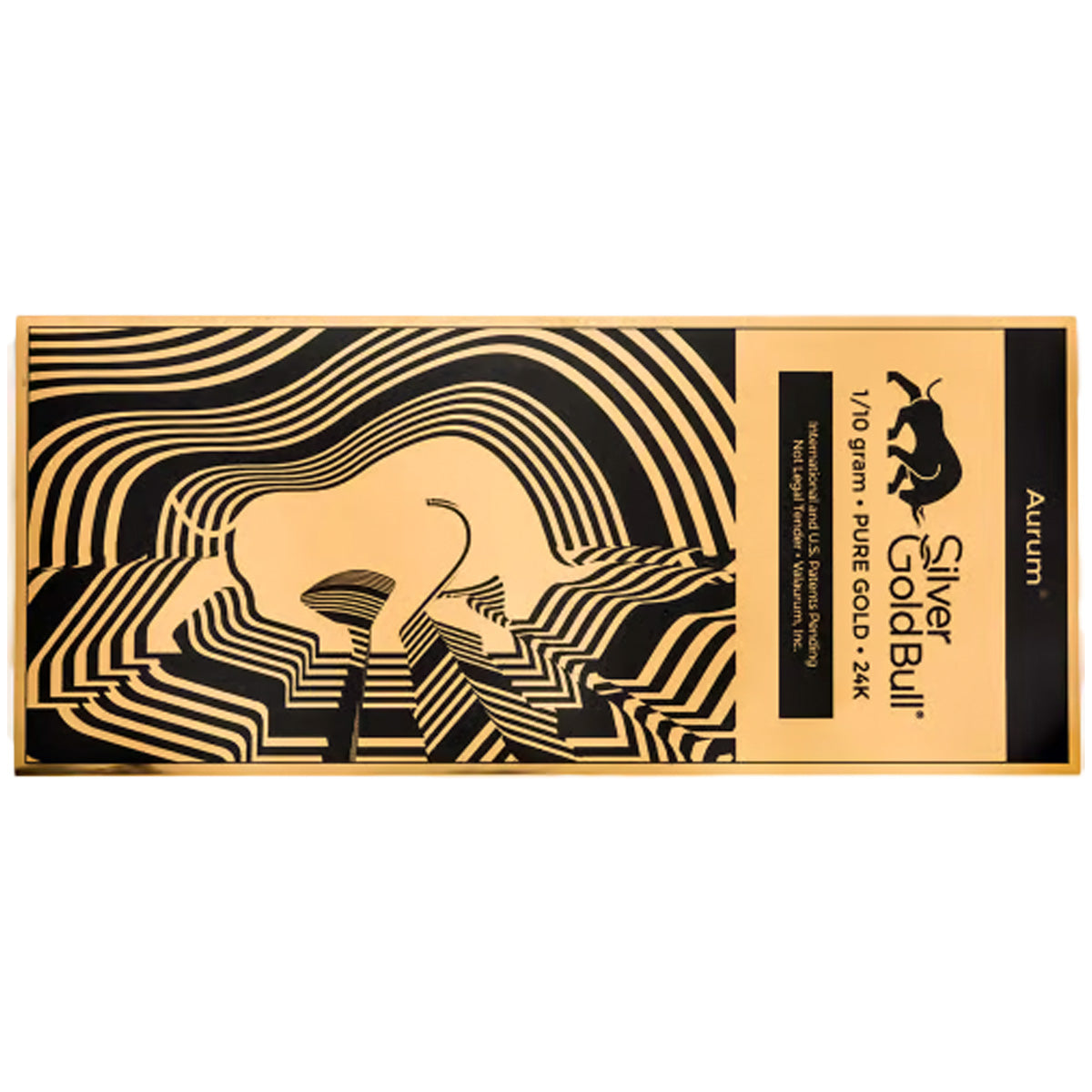 Silver Gold Bull Aurum 1/10g 24K .9999 Gold Wafer Note (No Tax)