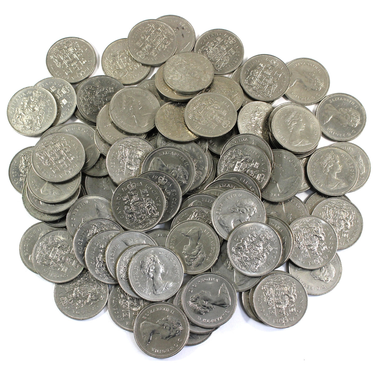 Lot of 100x 1981 Canada 50-cents, 100Pcs