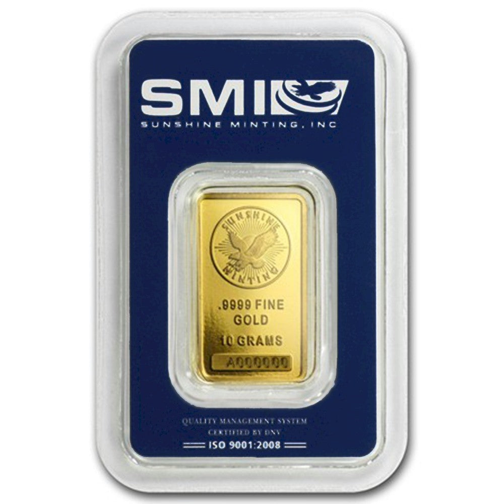 Sunshine Mint 10g .999 Gold Bar Sealed (No Tax) - Scratches on Holder