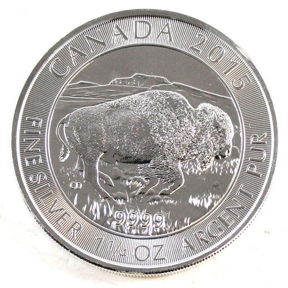 2015 Canada $8 Bison 1.25oz .9999 Fine Silver (No Tax) Toning Spots/Scratches
