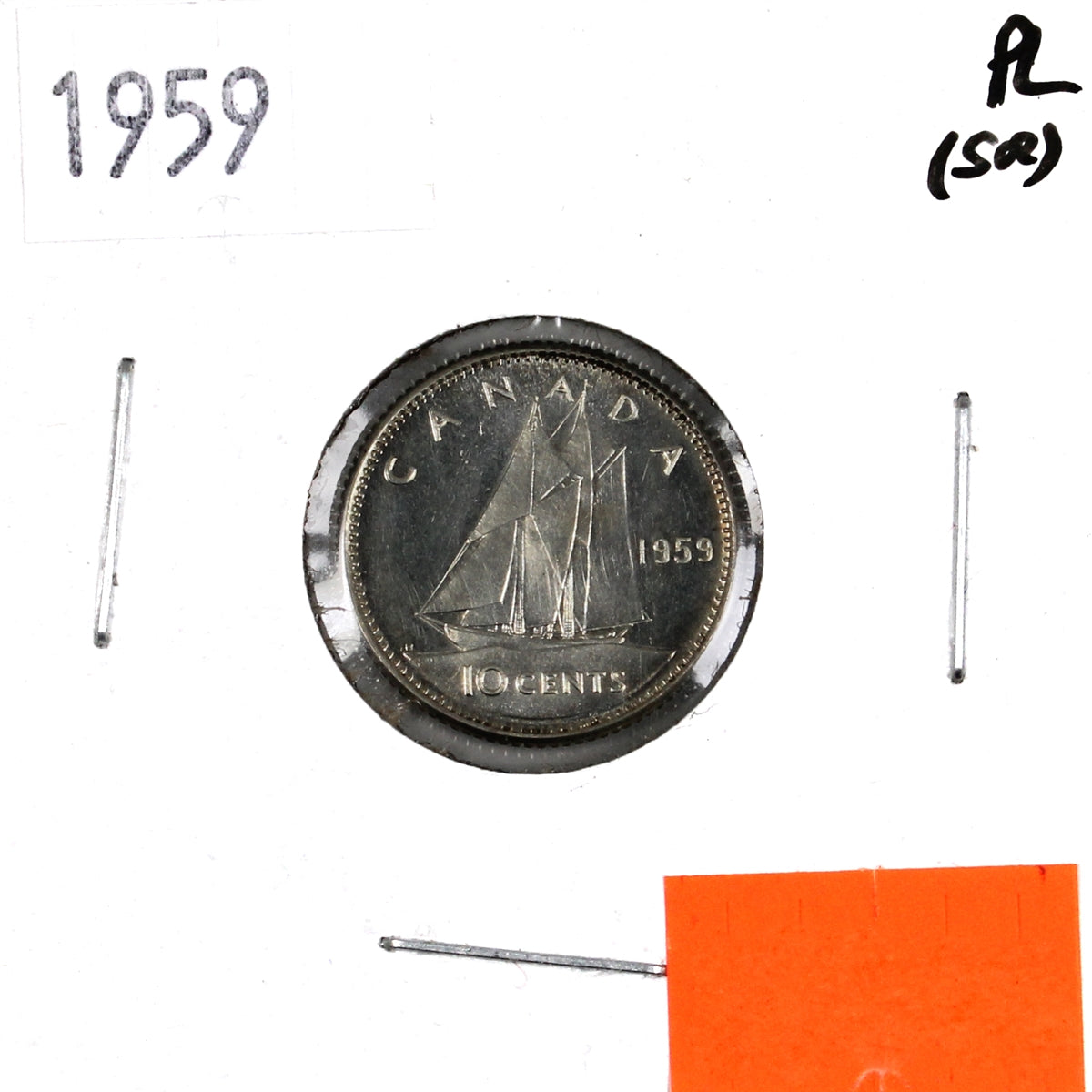 1959 Canada 10-cents Proof Like Scratched, Cleaned or Impaired