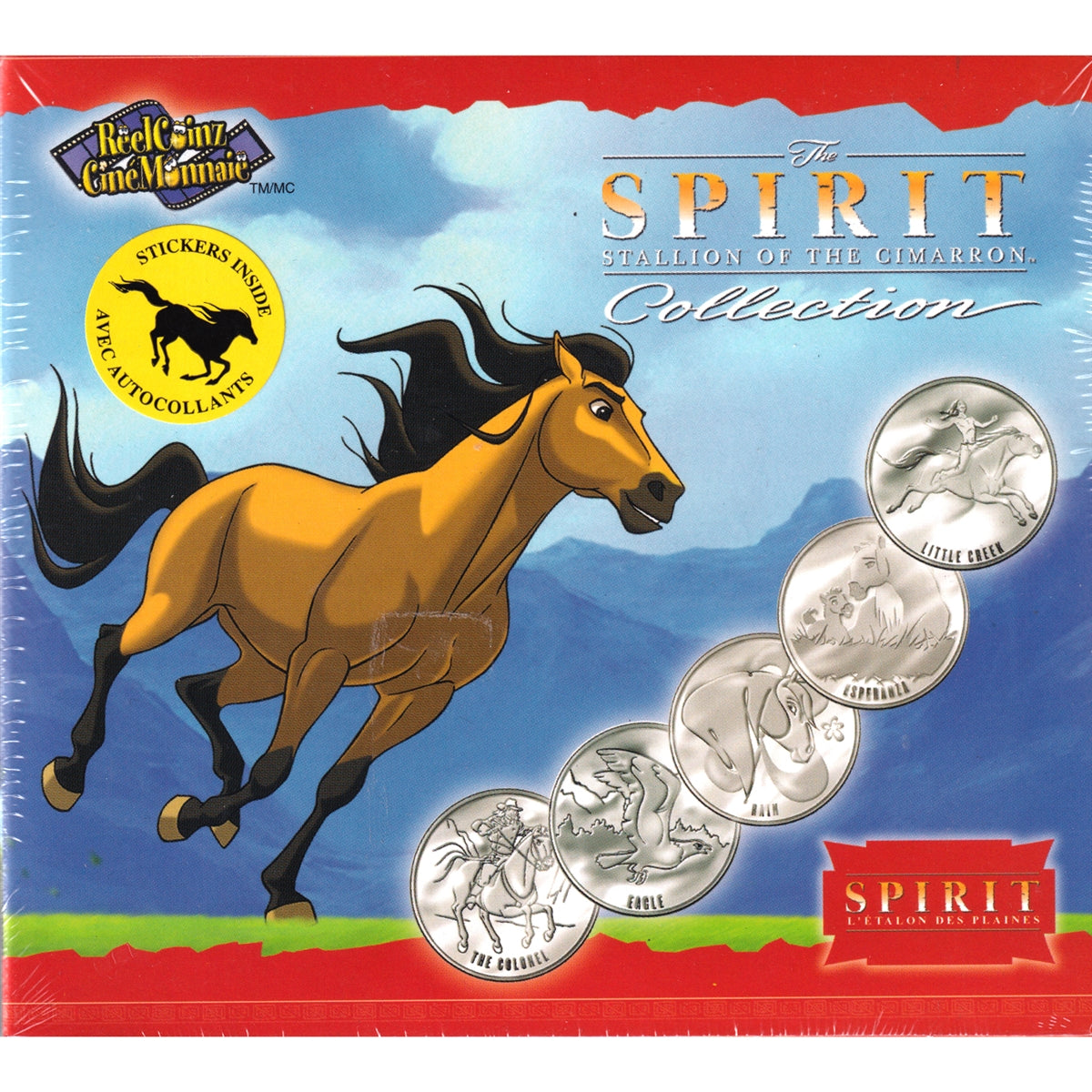 ReelCoinz Spirit Stallion of the Cimarron 5-medallion & Sticker Booklet Set from RCM