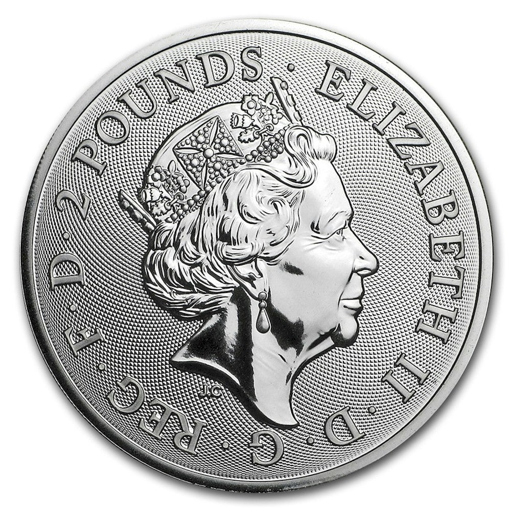 2018 Great Britain £2 Year of the Dog 1oz .999 Fine Silver (No Tax)