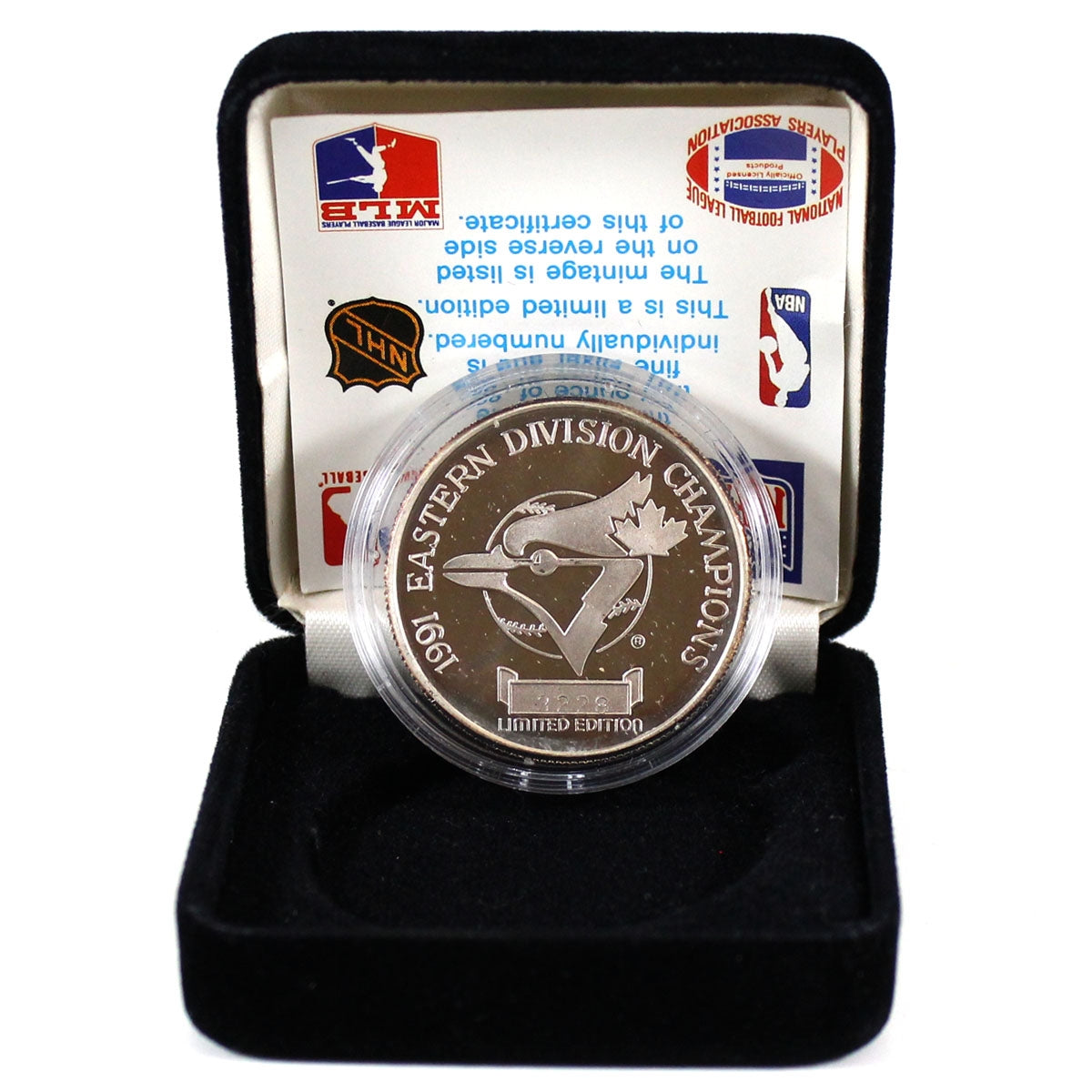 1991 Toronto Blue Jays Division Champions .999 Silver Medallion (No Tax)
