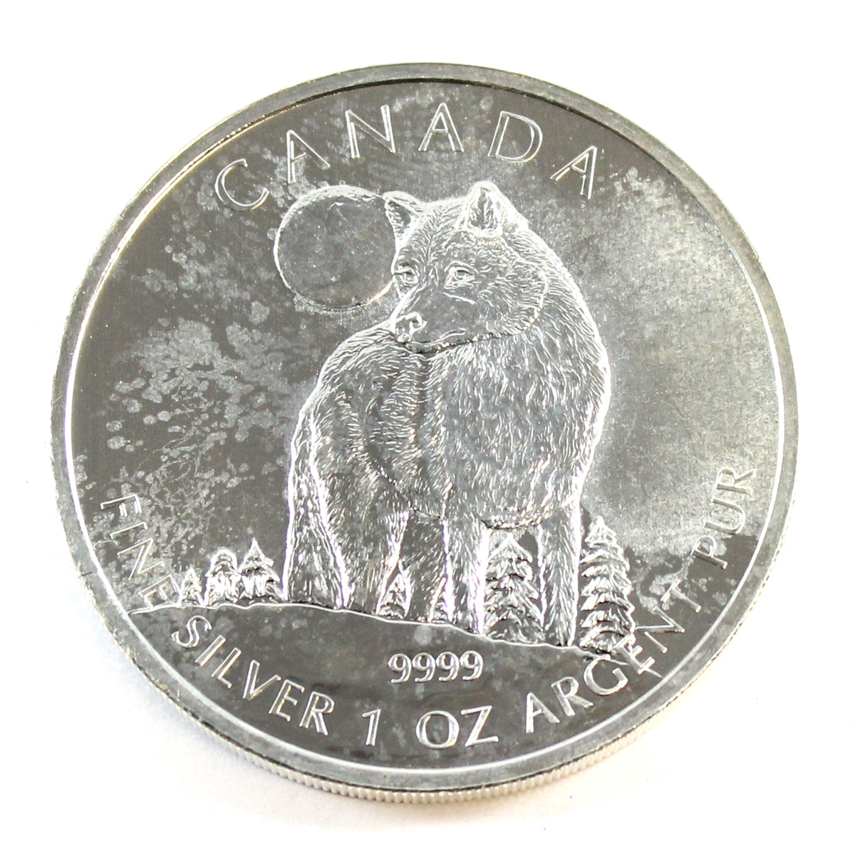 2011 Canada Wolf 1oz. .9999 Fine Silver (No Tax) Toned