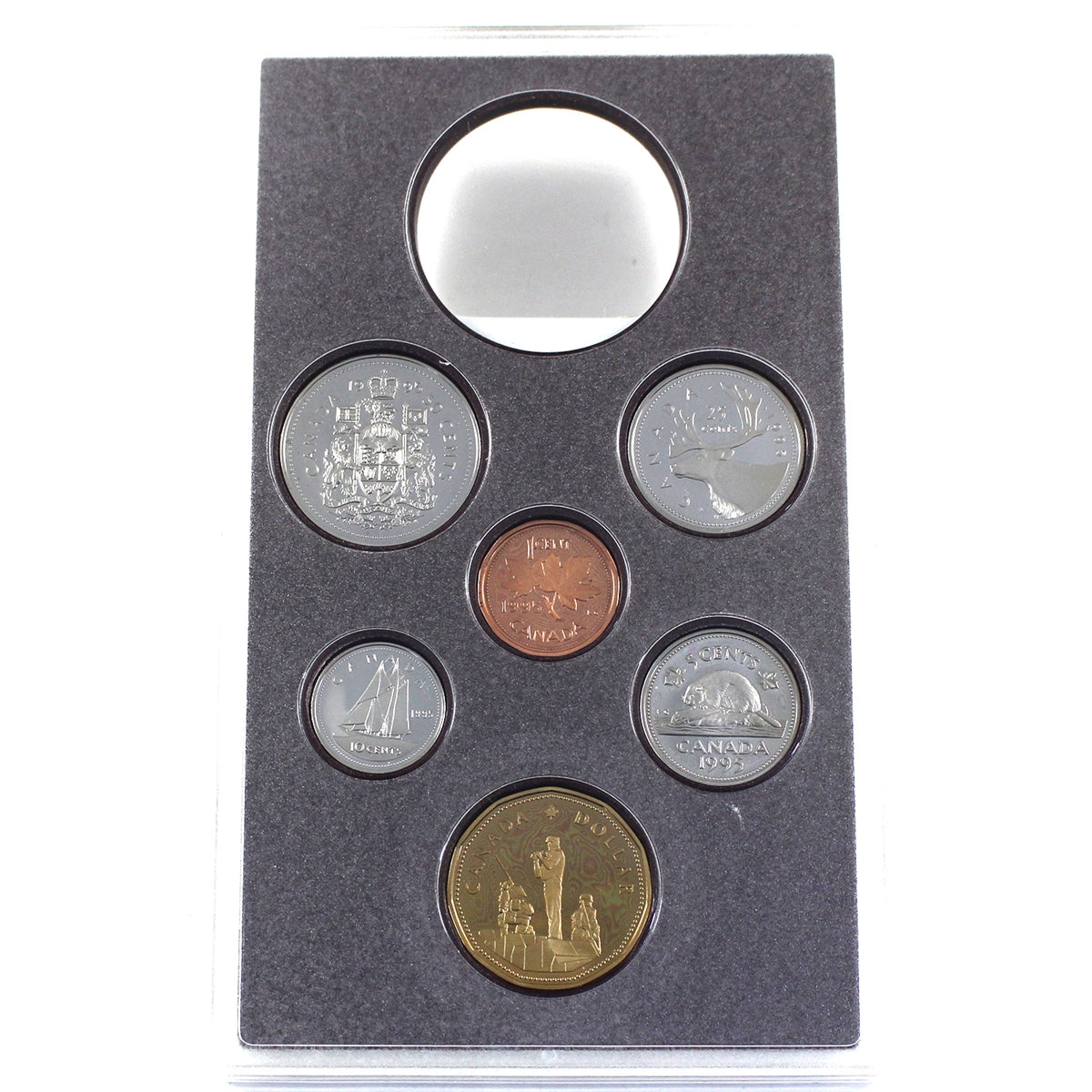 1995 Peace Dollar Canada 6-coin Frosted Proof Set Broken from RCM Double Dollar Set