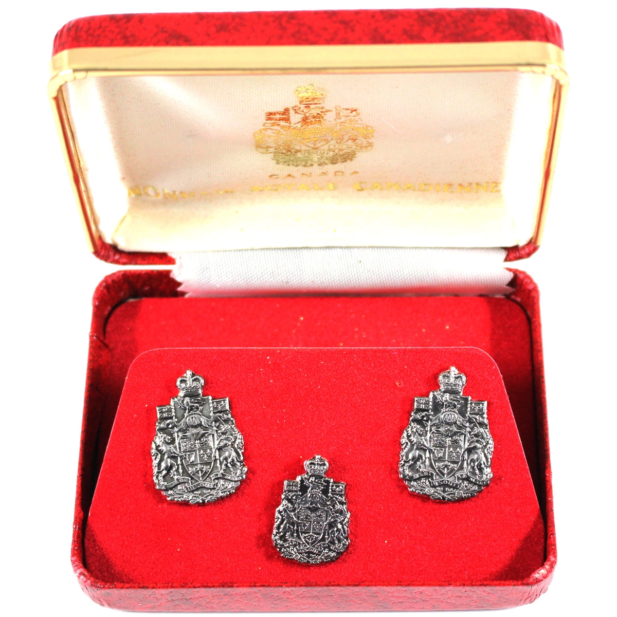 Pair of Vintage Royal Canadian Mint Cufflinks & Pin, 3Pcs in Case