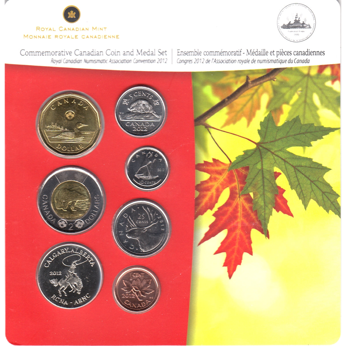 2012 RCNA Convention Proof Like Set with Calgary Medallion