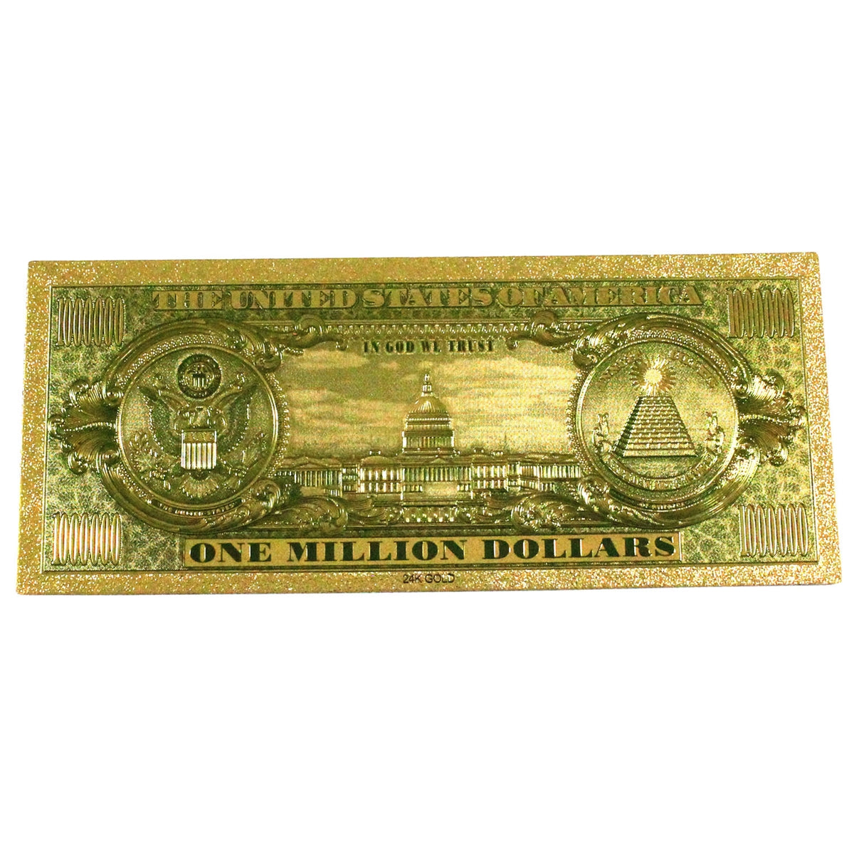 United States One Million Dollar Note Gold Plated Replica Certified