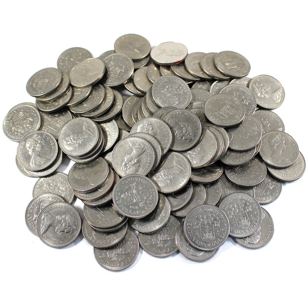 Lot of 100x 1971 British Columbia Commemoratives Canada Dollars, 100Pcs