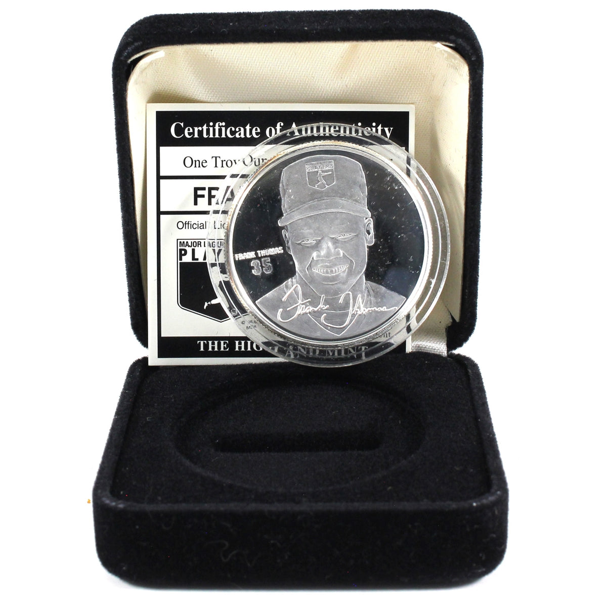 Frank Thomas 1oz .999 Silver Medallion in Case (No Tax) Minor Spots, Capsule Scuffed