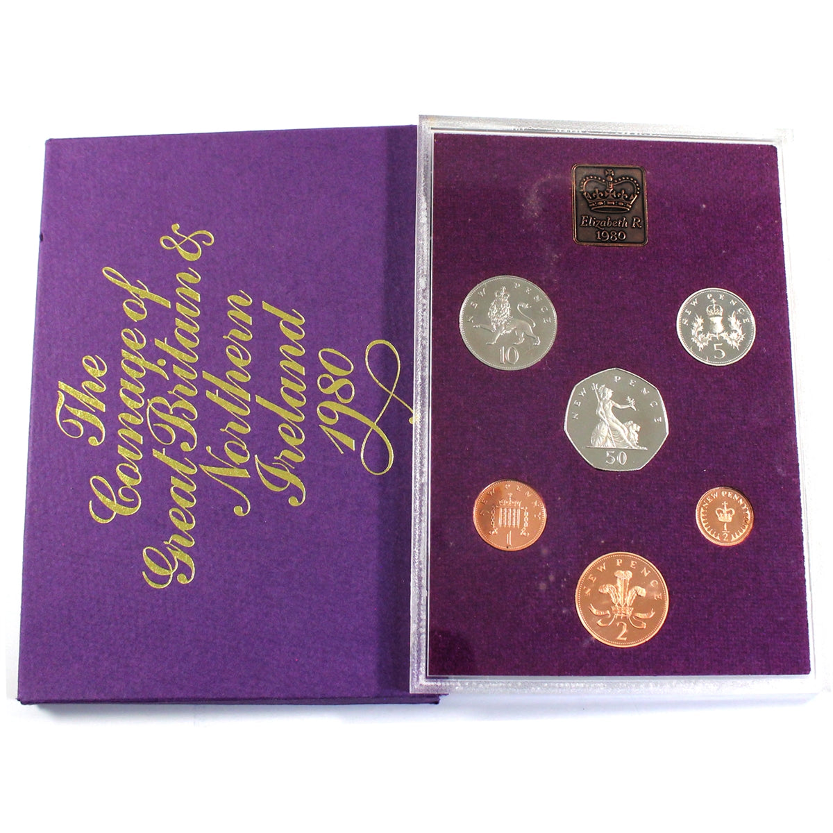 1980 Great Britain & Northern Ireland 6-coin Proof Set with Medallion (Impaired)