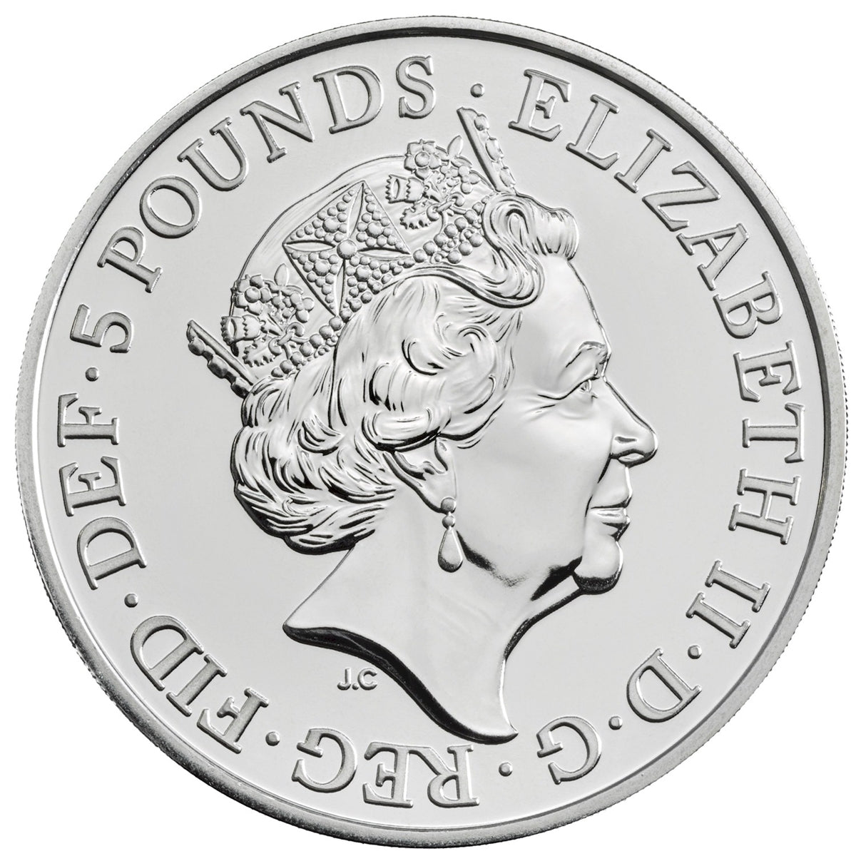 2021 GB Queen's Beasts: White Greyhound of Richmond 2oz Silver (No Tax) Flaws