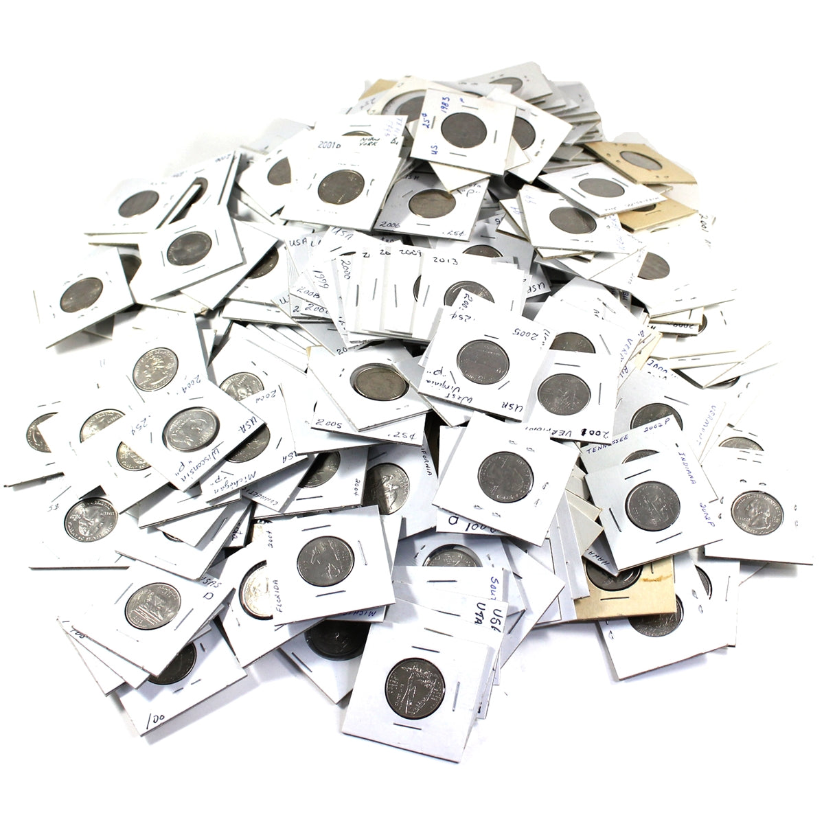 Lot of 305+ Assorted 1965 to 2000s USA Quarters, 305+ Pcs