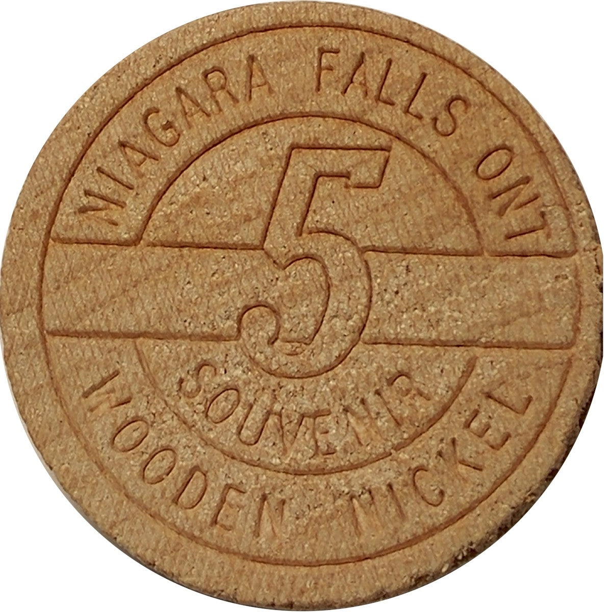 Niagara Falls Wooden Nickel Souvenir, Canada's Year Round Vacation.