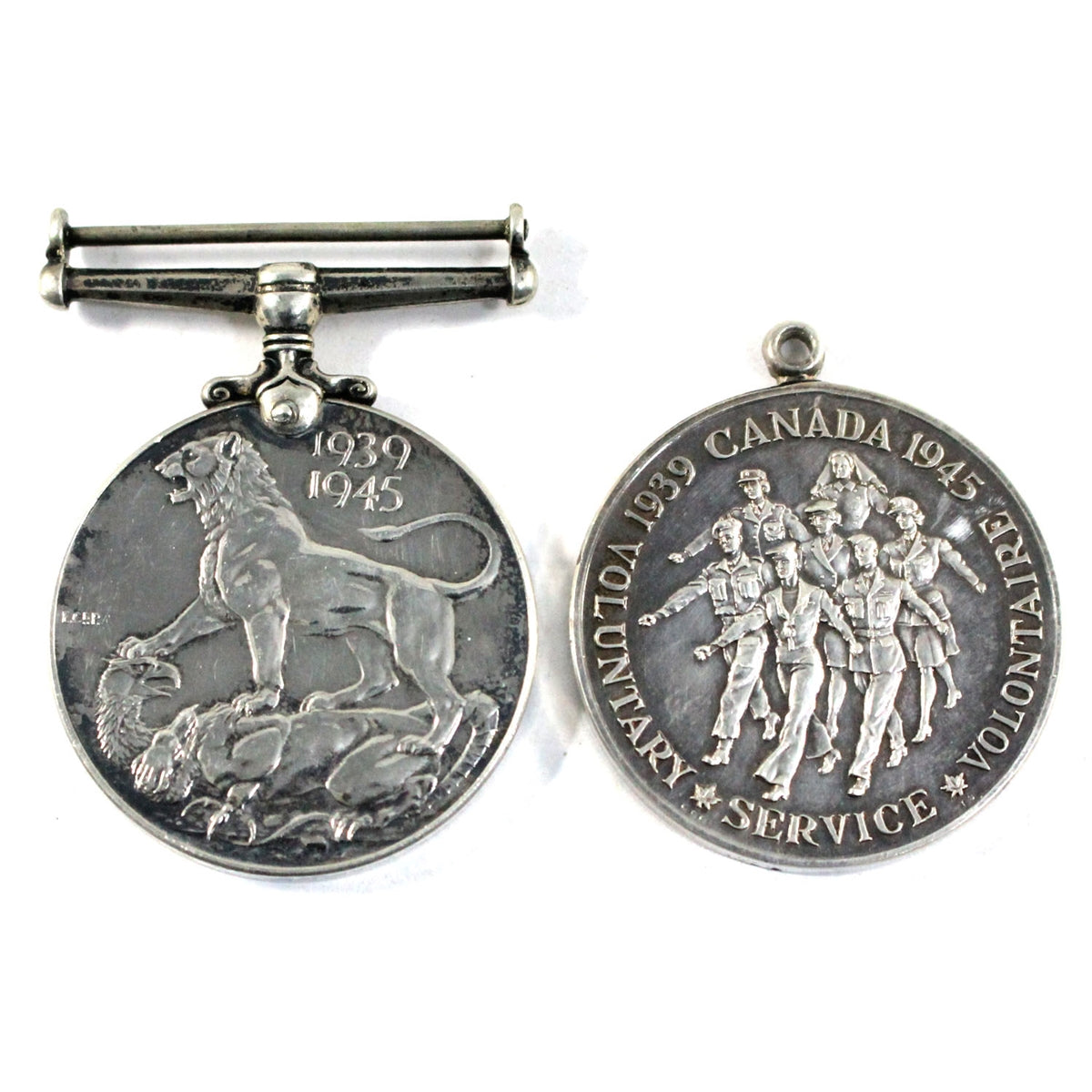 Pair of Commonwealth WWII Medals - War Medal & CVSM, 2PCS (Impaired)