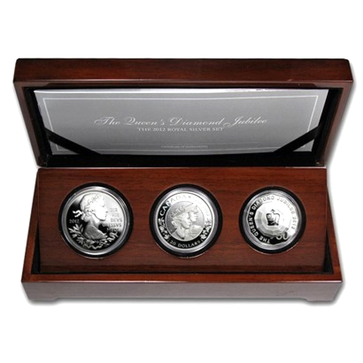 2012 Canada, Australia & Great Britain Jubilee Royal Silver 3-coin Set (Impaired)