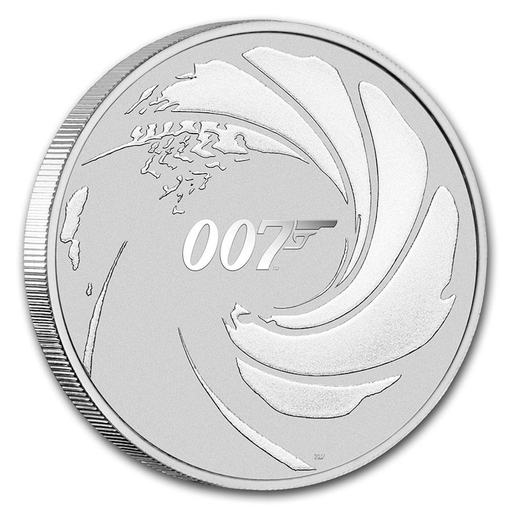 2020 Tuvalu $1 James Bond 007 1oz .9999 Silver (No Tax) Capsule Scratched