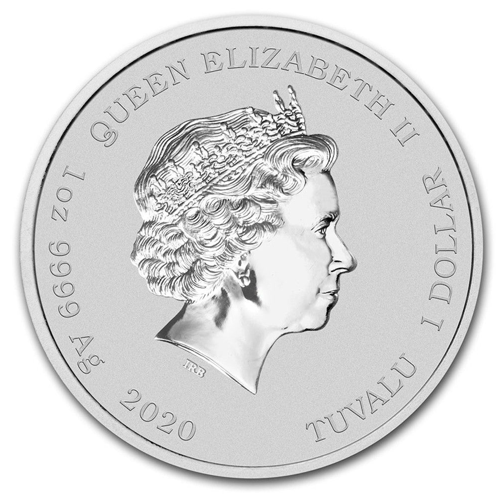 2020 Tuvalu $1 James Bond 007 1oz .9999 Silver (No Tax) Capsule Scratched