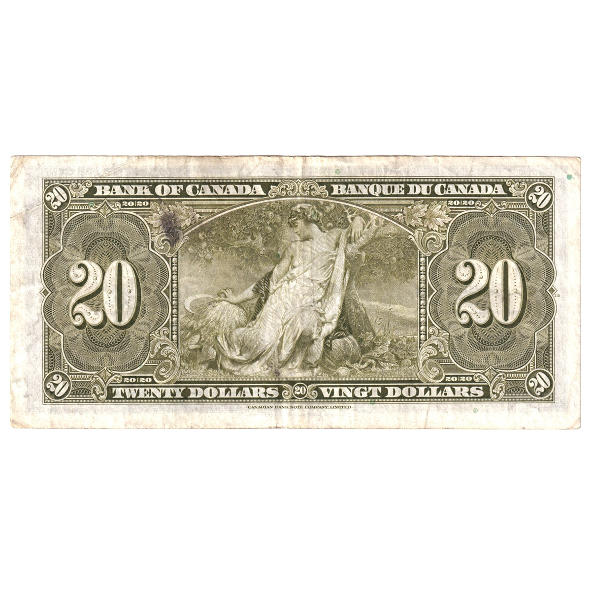 BC-25c 1937 Canada $20 Coyne-Towers, Very Fine (VF20) Tear, Holes, or Damaged