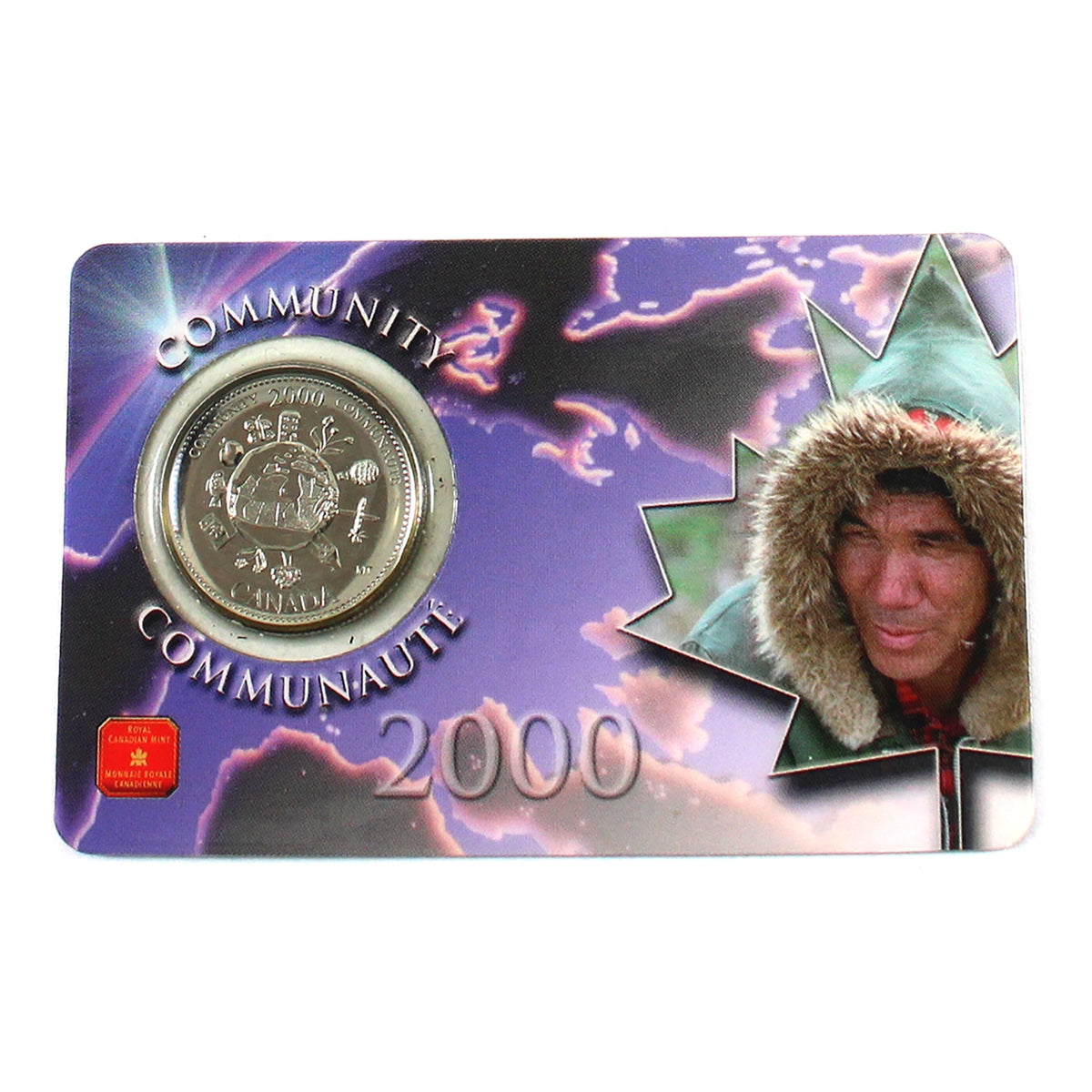 2000 Community Canada Millennium 25-cent Coin in Card Issued by the RCM
