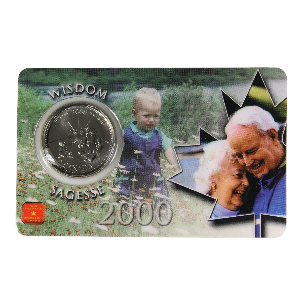 2000 Wisdom Canada Millennium 25-cent Coin in Card Issued by the RCM