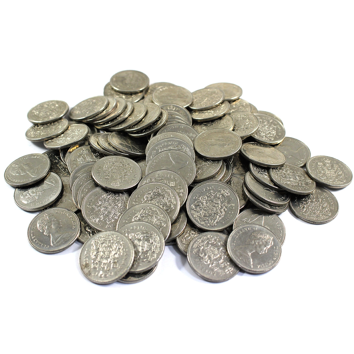 Lot of 100x 1972 Canada Nickel 50-cents, 100Pcs