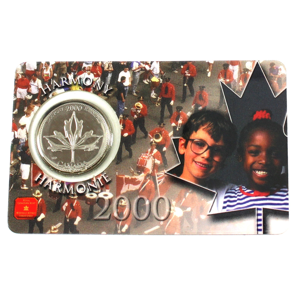 2000 Harmony Canada Millennium 25-cent Coin in Card Issued by the RCM